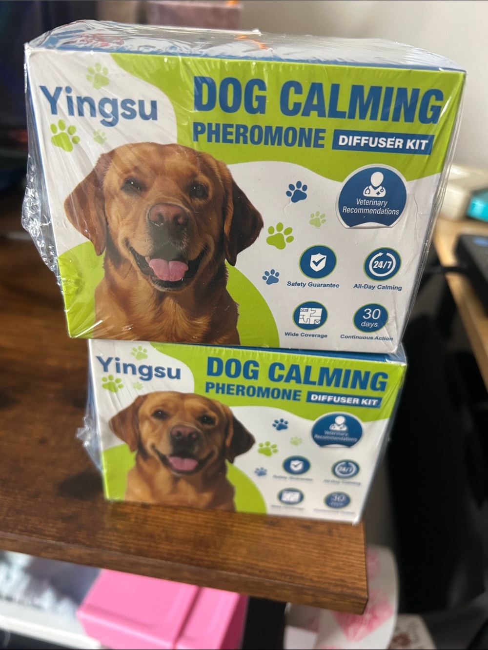 Dog Calming Pheromone Diffuser Kit - Green/Blue 2 Pack
